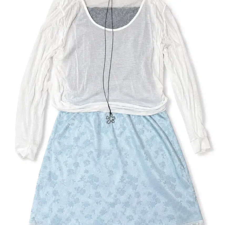 [BUNJANG] Fairy Vintage Look Set (Top + Gray Camisole + Skirt) / 페어리 빈티지룩 세트