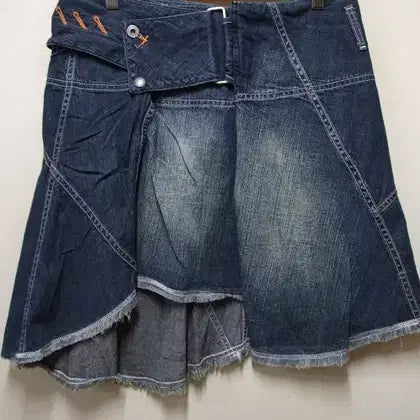 [BUNJANG] Diesel Fringe Raw Hem Wrap Skirt / 디젤 프린지 밑단풀림 랩스커트 택26 실측허리28