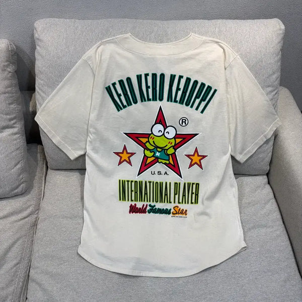 [BUNJANG] Sanrio Keroppi 90s Short Sleeve Shirt / 90s Sanrio Keroppi USA 산리오 케로피 반팔셔츠