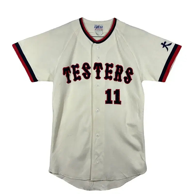 [BUNJANG] CREST Short Sleeve Baseball Uniform Jersey [L] / CREST 야구 유니폼 져지 반팔 스포츠웨어  [L]