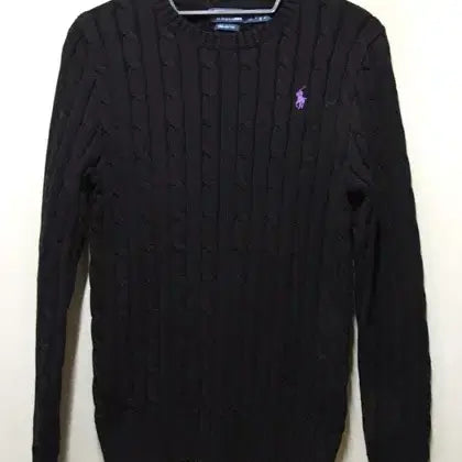 [BUNJANG] Polo Ralph Lauren Purple Pony Cable Knit Cotton Sweater Size S / 폴로 POLO 퍼플포니 꽈베기 면니트 택S