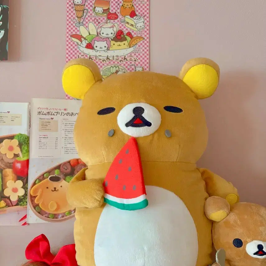 [BUNJANG] San-X Rilakkuma Watermelon Plush Doll / (8/24일까지 할인)산엑스 뚱뚱이 리락쿠마 수박 인형