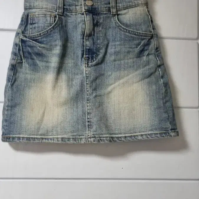 [BUNJANG] Vintage Washed Denim Mini Skirt - Size S / 청치마 빈티지 워싱 데님 스커트S
