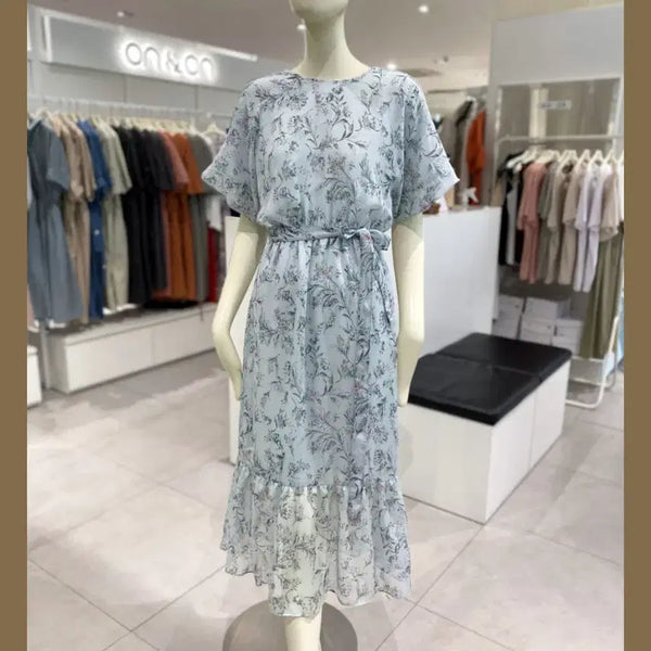 [BUNJANG] ON&ON Volume Sleeve Chiffon Dress Size 55 / 온앤온(ON&ON) 볼륨소매 쉬폰원피스 55 새상품