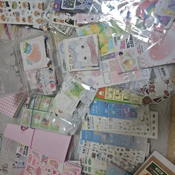 [BUNJANG] Sticker, Masking Tape, Mojo Paper, Tteokmae Bundle Set / 스티커/마테/모조지/떡매 처분 일괄 판매(무배)