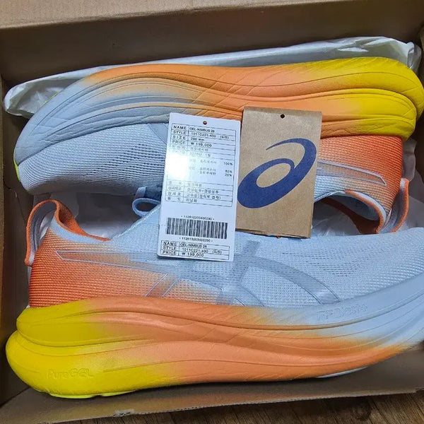 [BUNJANG] ASICS Gel-Nimbus 28 Sunny Sizzle Sky Sun Beach Running Shoes 290mm / 아식스 젤님버스28 써니씨즐 스카이 선비치 290mm