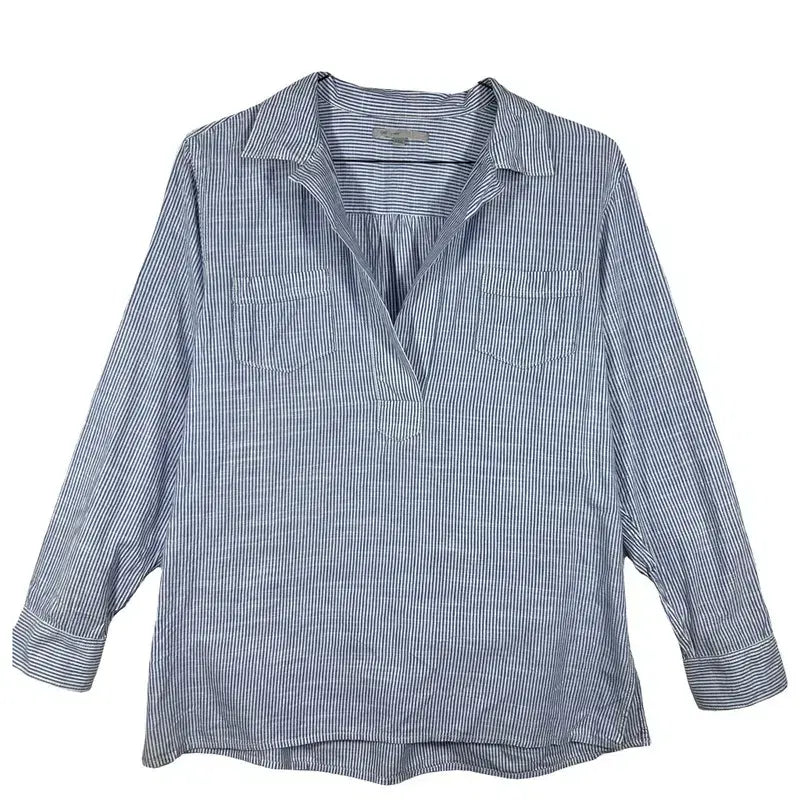 [BUNJANG] GAP Striped Skipper Shirt Loose Fit Cotton 100% [LARGE] / GAP 스트라이프 스킵퍼 셔츠 루즈핏 오피스캐주얼  [LARGE] 코튼 100%
