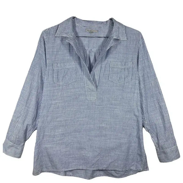 [BUNJANG] GAP Striped Skipper Shirt Loose Fit Cotton 100% [LARGE] / GAP 스트라이프 스킵퍼 셔츠 루즈핏 오피스캐주얼  [LARGE] 코튼 100%
