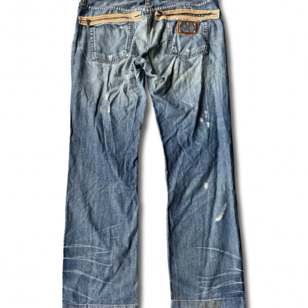 [BUNJANG] Dolce & Gabbana Vintage Metal Logo Tag Zipper Detail Denim Pants / 돌체앤가바나 빈티지 메탈 로고 택 지퍼 디테일 데님 팬츠