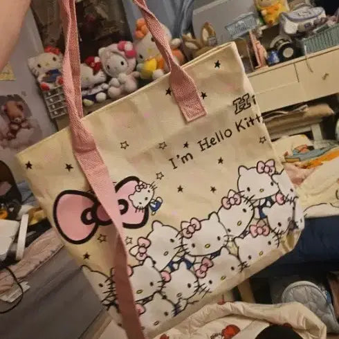 [BUNJANG] Hello Kitty Canvas Tote Bag / 헬로키티 토트백 캔버스백 에코백가방