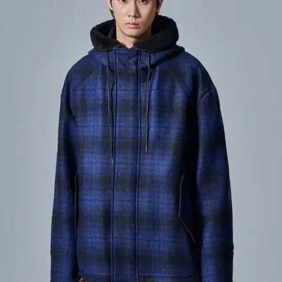 [BUNJANG] Juun.J Check Wool Jumper - Blue / [50] 준지 체크 방모 울 점퍼 - 블루