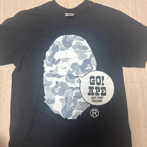 [BUNJANG] BAPE Ape Camo T-Shirt Black L / 베이프 고 에이프 카모 반팔티 블랙 L