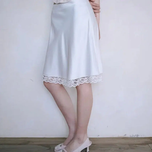 [BUNJANG] RAISE ME UP Claire Lace Midi Skirt [WHITE] / 레이즈미야 클레어 레이스 미디 스커트 [WHITE]