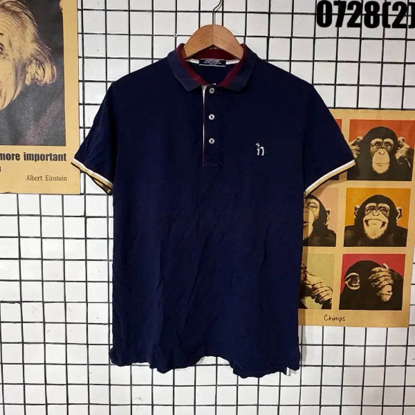 [BUNJANG] Hazzys Men's Short-Sleeve Polo Shirt Navy 105 / 헤지스 남성 반팔 카라티 네이비 105 0728