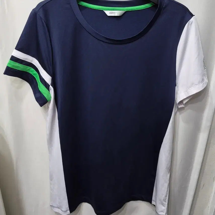 [BUNJANG] JISEN Short Sleeve T-Shirt Navy White Green / 지센 반팔 티셔츠 네이비 화이트 그린
