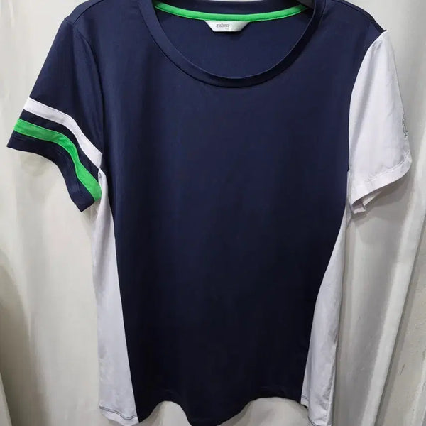 [BUNJANG] JISEN Short Sleeve T-Shirt Navy White Green / 지센 반팔 티셔츠 네이비 화이트 그린