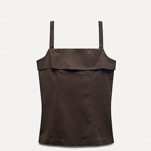 [BUNJANG] Mixxo Bustier Blouse Brown / 미쏘 뷔스티에 블라우스