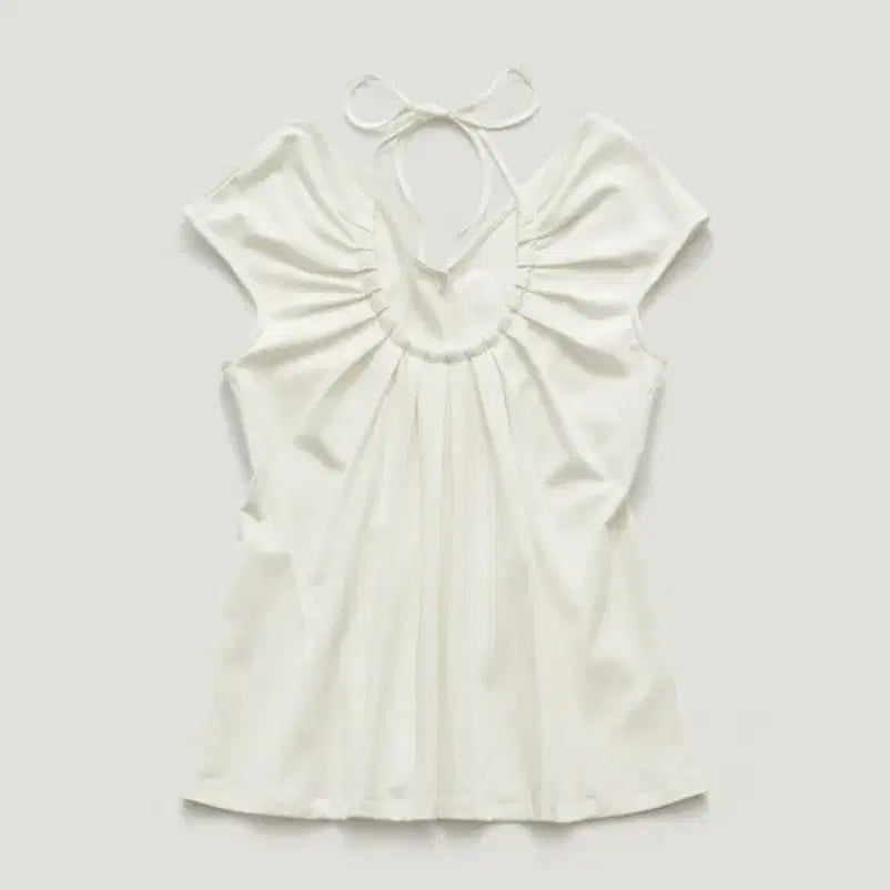 [BUNJANG] Parvéng Breeze Halter Shirring Blouse White / 파르벵 브리즈 홀터 셔링 블라우스 화이트