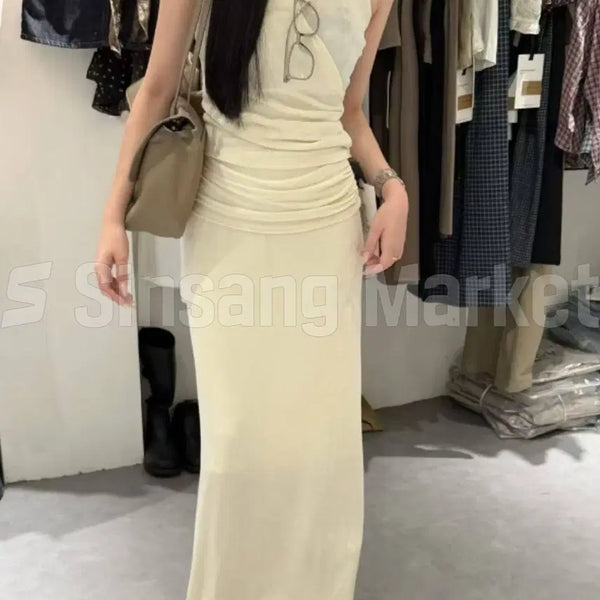 [BUNJANG] Pearl Halterneck Two-Piece Set / [빠른발송] 3c 안감O 랜디 펄 홀터넥 투피스