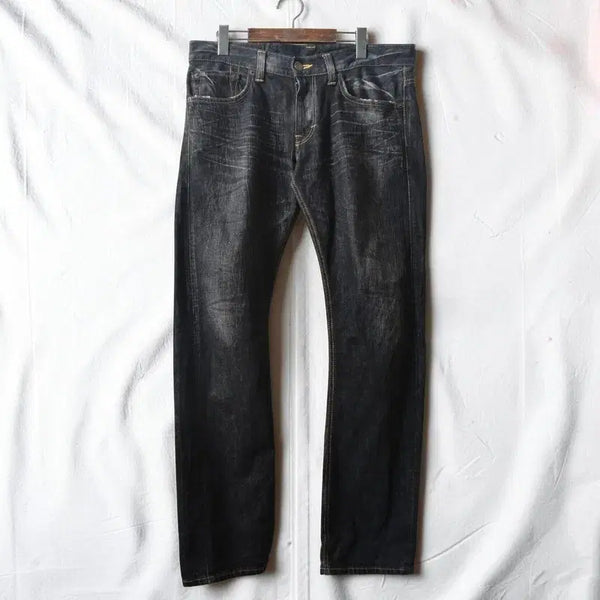 [BUNJANG] Edwin 502 Black Indigo Denim Pants M0862 / 에드윈 502 흑청 데님팬츠 M0862