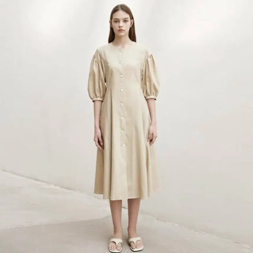 [BUNJANG] AVA MOLLI Linen Puff A-Line Dress / 아바몰리(AVA MOLLI) 린넨 퍼프 A라인 원피스 55