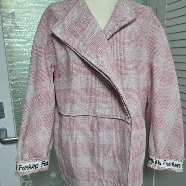 [BUNJANG] Lanvin Check Pattern Jacket Pink / 랑방 체크무늬 자켓 핑크색