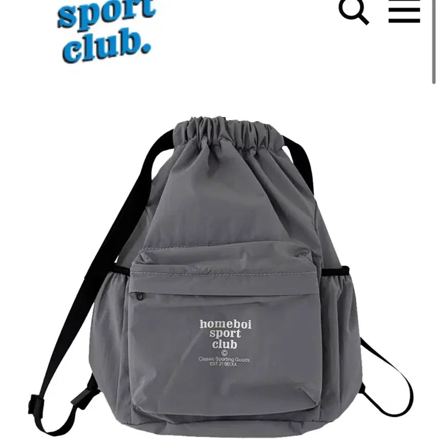 [BUNJANG] Homeboys Sports Club Backpack Gym Sack Gray / 홈보이스포츠클럽 백팩 짐색