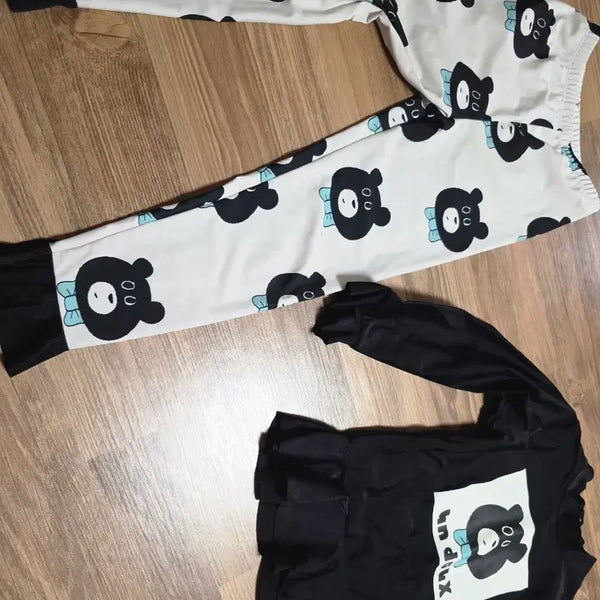 [BUNJANG] Limite Doudou Bear Pattern Rashguard Set / 리미떼두두 곰돌이 패턴 래쉬가드세트
