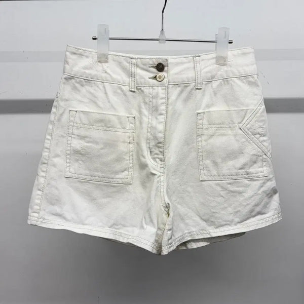 [BUNJANG] LUCKY CHOUETTE White Denim Shorts Size 36 / 럭키슈에뜨 화이트 데님 쇼츠 반바지 36사이즈