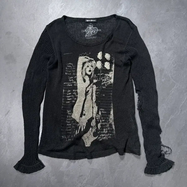 [BUNJANG] Hysteric Glamour Courtney Love See-through Grunge Knit / 히스테릭글래머 코트니러브 시스루 그런지 니트