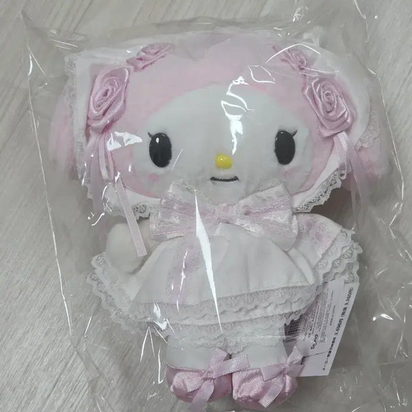 [BUNJANG] Sanrio My Melody White Frill Plush Doll / 산리오 화이트프릴 마이멜로디 누이 인형