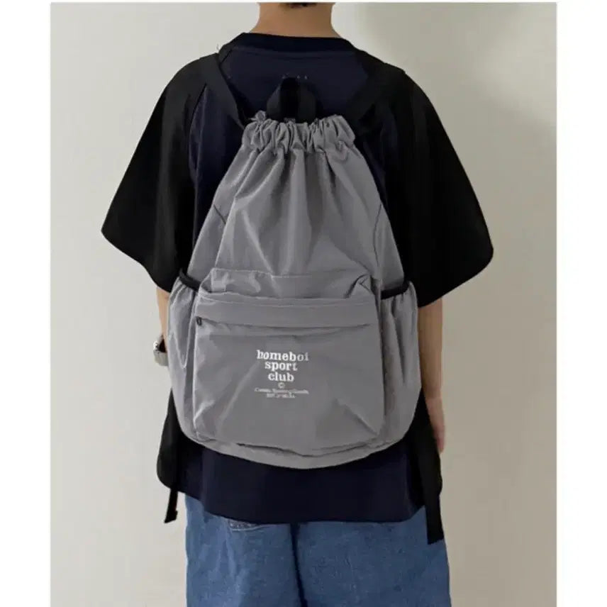 [BUNJANG] Homeboysports Club Backpack Gym Sack Grey / 홈보이스포츠클럽 백팩 짐색