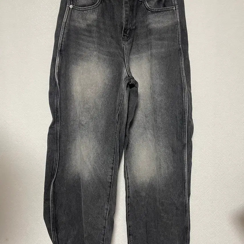 [BUNJANG] Black Indigo Denim Wide Pants / 흑청 데님 와이드 팬츠