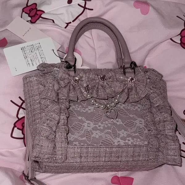[BUNJANG] Ankrouge Tweed It Bag Pink Small / 앙크루즈 트위트 이타백 핑크 스몰 양산형 지뢰계 리즈리사 피움