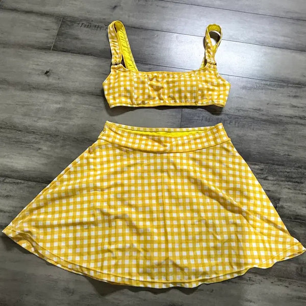 [BUNJANG] DAZE DAYZ Yellow Gingham Check Bikini / 데이즈데이즈 노란색 깅엄체크 비키니