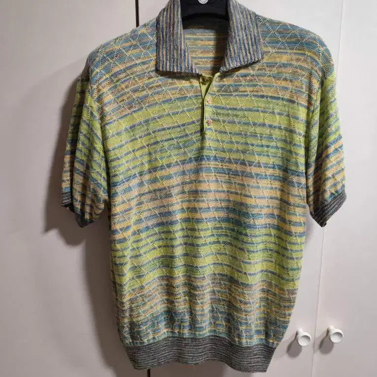 [BUNJANG] Men's Blend Collar Short Sleeve Knit / 남성 F 혼방 카라넥 반팔 니트