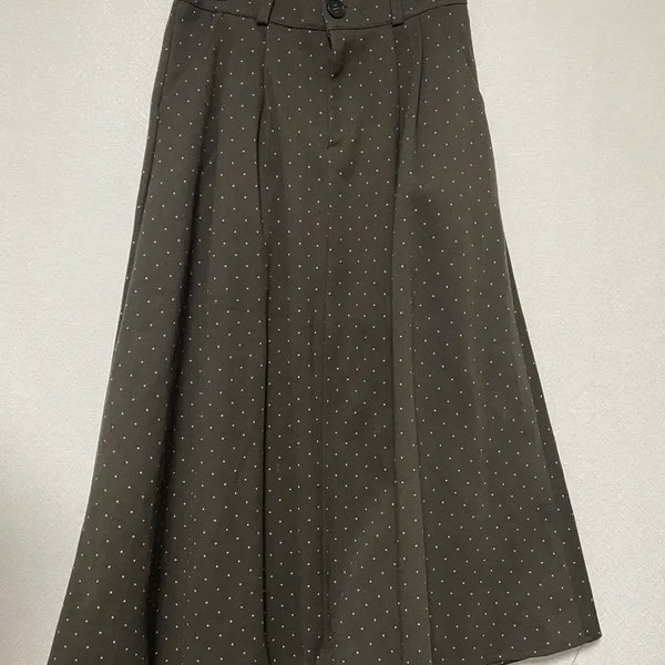 [BUNJANG] Polka Dot Pattern Flare Long Skirt / 도트 패턴 플레어 스커트