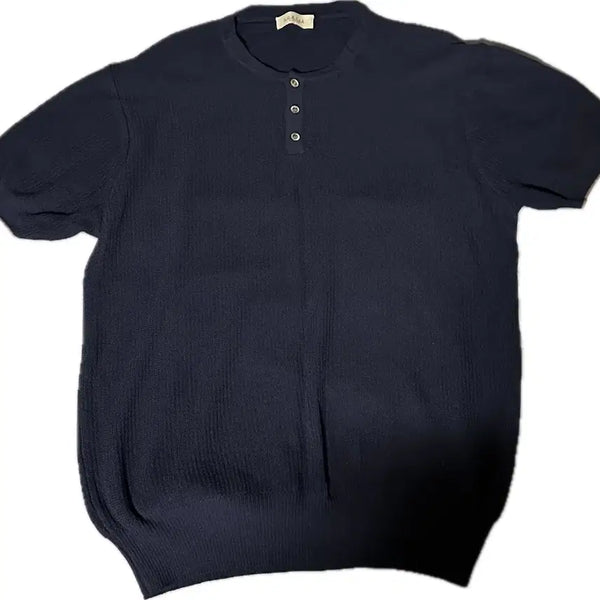 [BUNJANG] Salty Henley Neck Knit Navy XL / 솔티 헨리넥 니트 네이비 XL