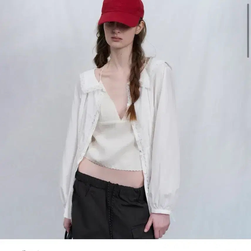 [BUNJANG] Poeto Lace Trim Collar Blouse / 포에토 lace trim collar blouse