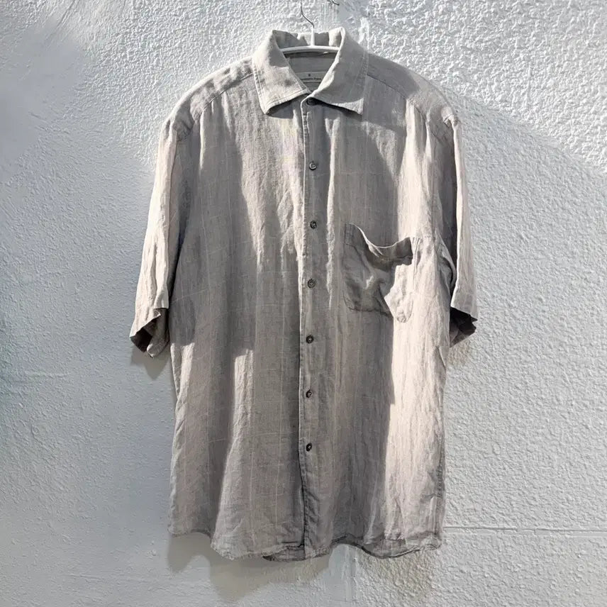 [BUNJANG] Ermenegildo Zegna Linen Short Sleeve Shirt / 에르메네질도 제냐 린넨 반팔셔츠