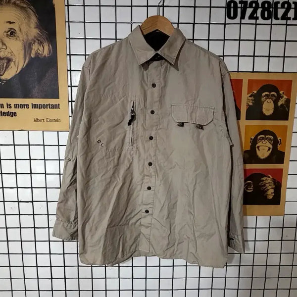 [BUNJANG] Airwalk Beige Cargo Shirt / 에어워크 베이지색 카고 셔츠 L 0728