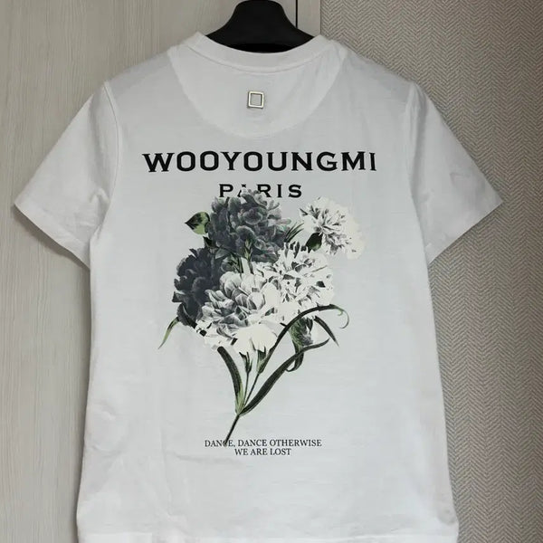 [BUNJANG] Wooyoungmi 21SS Flower Short Sleeve T-Shirt White / (36) 21ss 우영미 플라워 반팔 티셔츠 화이트
