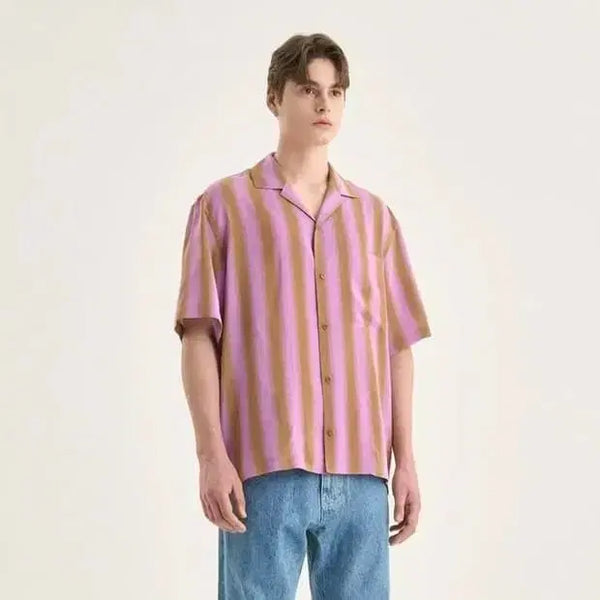 [BUNJANG] Time Homme Open Collar Silk Short Sleeve Shirt / 타임옴므 오픈카라 실크 반팔 셔츠 팝니다
