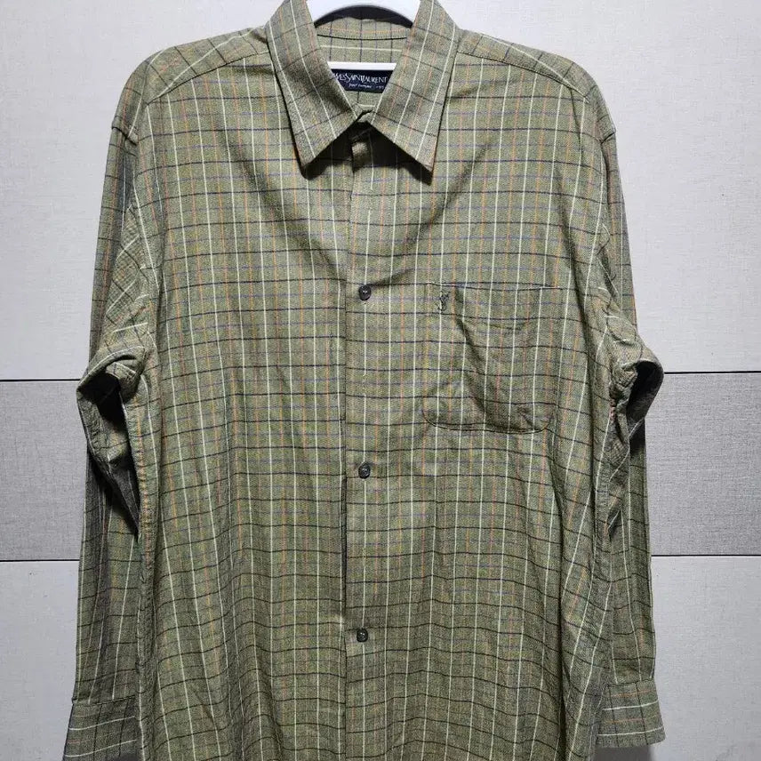 [BUNJANG] Yves Saint Laurent Men's Checkered Shirt / 입생로랑(YVES SAINT LAURENT) 남성 체크 셔츠