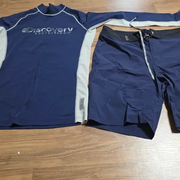 [BUNJANG] Discovery Rash Guard Set Navy / 디스커버리 래쉬가드 세트 네이비
