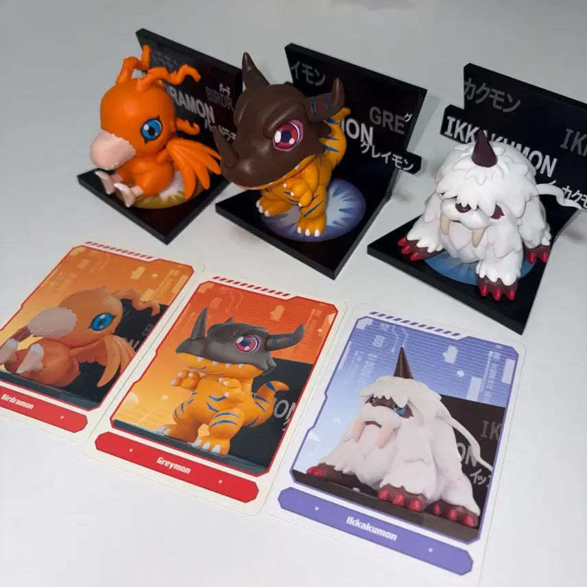 [BUNJANG] Pop Mart Digimon Adventure Magnet Figures Greymon, Birdramon, Monochromon 3-Piece Bundle Set / 팝마트 디지몬 어드벤처 마그넷 피규어 그레이몬 버드라몬 원뿔몬 3종 일괄 판매