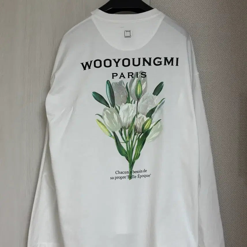 [BUNJANG] Wooyoungmi 22SS Flower Long Sleeve T-shirt White / (46) 22ss 우영미 플라워 롱슬리브 긴팔 티셔츠 화이트