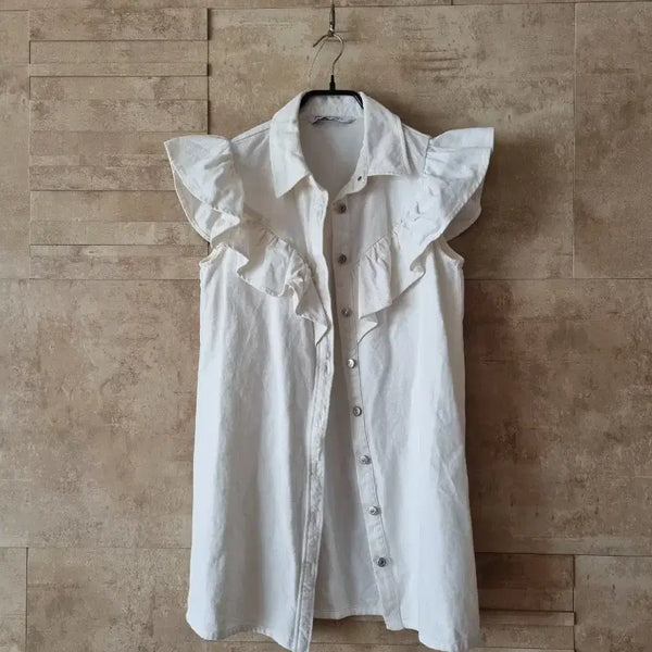 [BUNJANG] Zara Frill Long Vest / (자라)프릴 롱 베스트