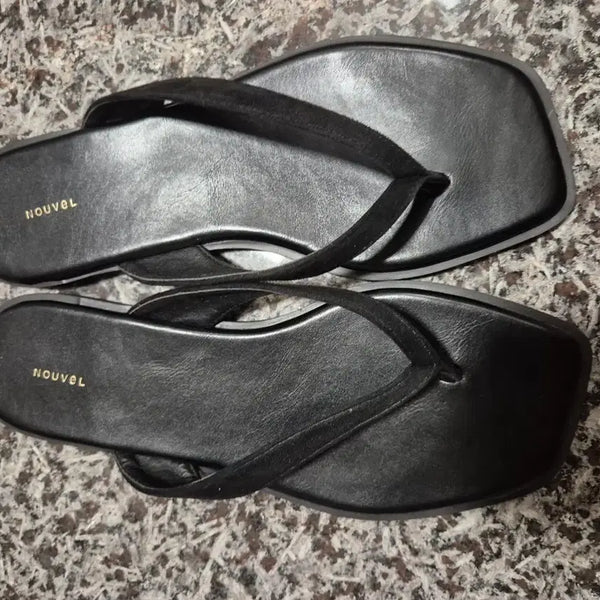 [BUNJANG] Velvet Strap Flip-Flops / 벨벳 스트랩 쪼리(235)