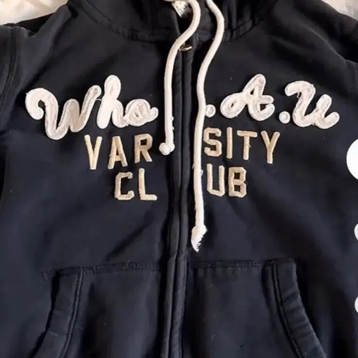 [BUNJANG] Whoo You Hooded Zip-Up Navy / 후아유 후드집업 네이비 단종